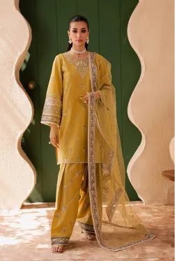JEENAT - Mehwar - 3 PC Embroidered Dress 